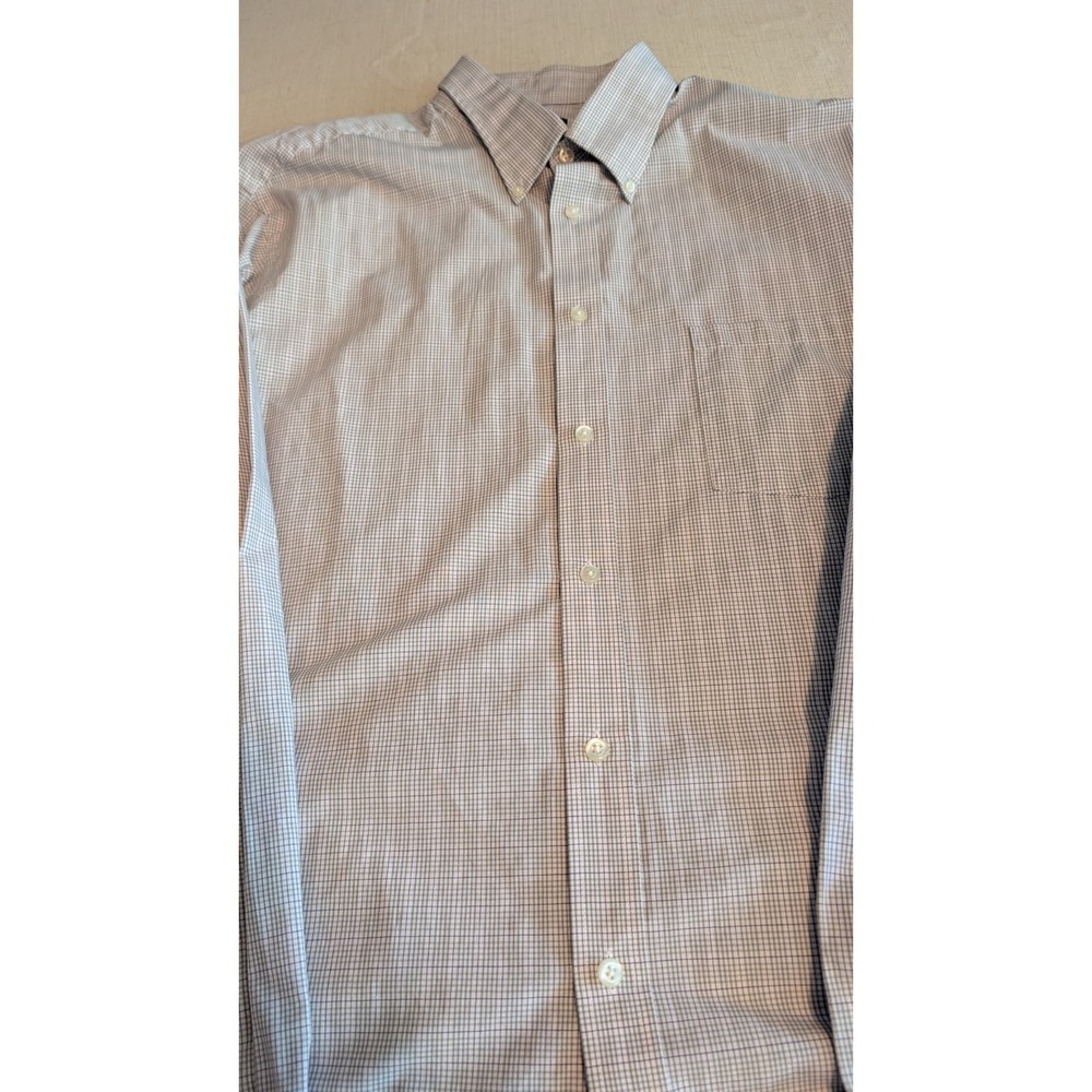 Men's Arrow Dress Gray Plaid Shirt Classic Fit XL Size 17-17.5 36/37